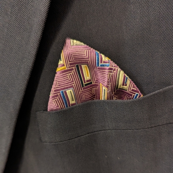 Vintage Bill Blass Blazer Sport Coat 100% silk Two Button Navy Blue Mens sz 46L - Picture 5 of 8